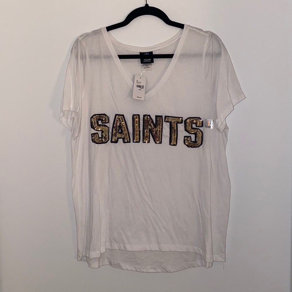 Vintage Lane Bryant NFL Football New Orleans Saints Sequins T-Shirt
